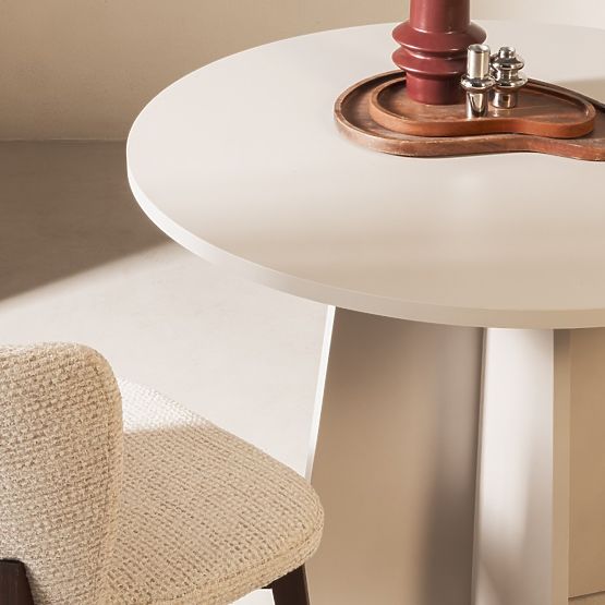 Round Dining Table Merlo 100 cm, Cashmere