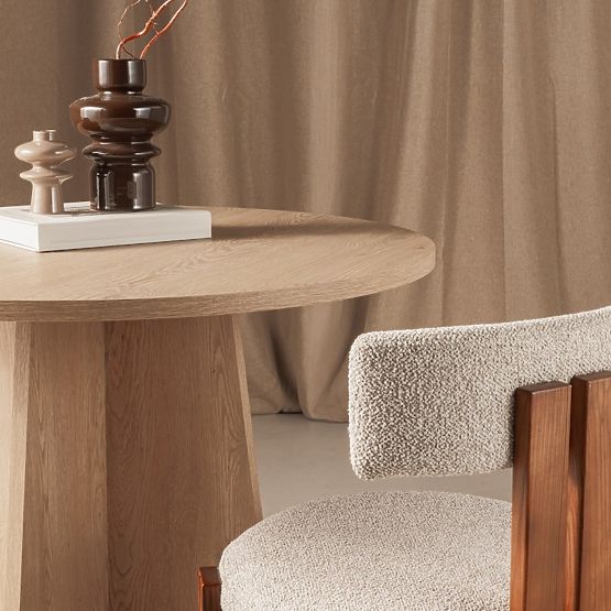 Round Dining Table Merlo 100 cm, Cremona Oak Torro