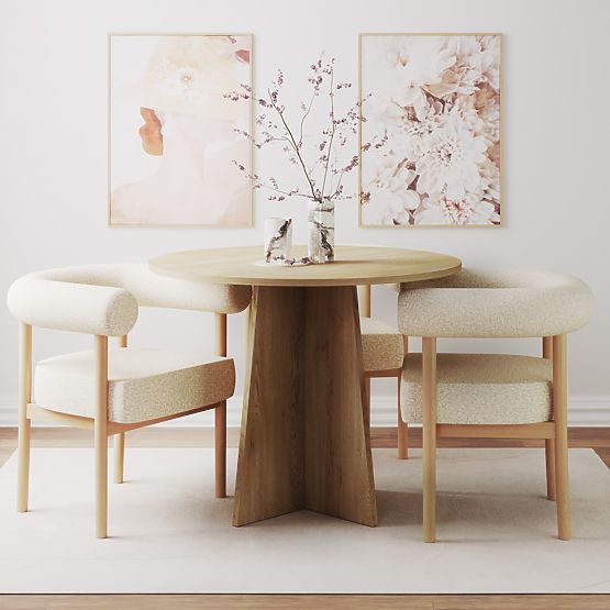 Round Dining Table Merlo 100 cm, Cremona Torro Oak