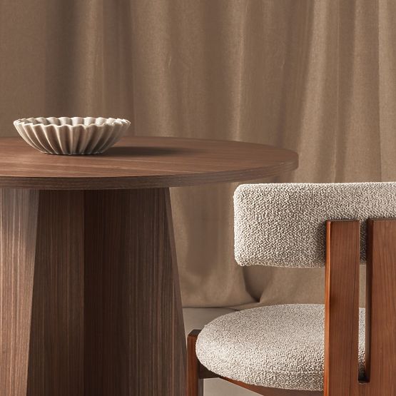 Round Dining Table Merlo 100 cm, Lincoln Walnut