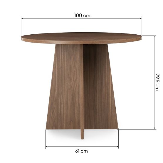 Round Dining Table Merlo 100 cm, Lincoln Walnut
