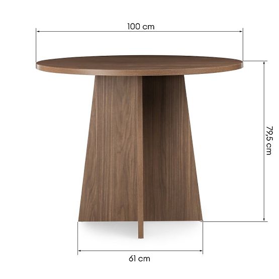 Round Dining Table Merlo 100 cm, Lincoln Walnut