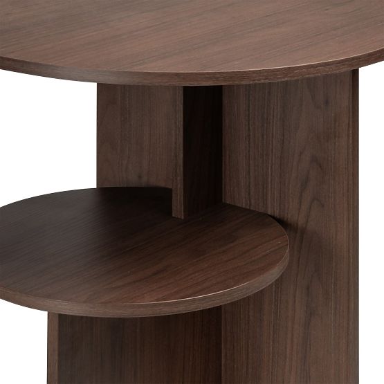 Round Side Table Yaso, Walnut Villa