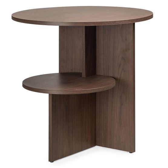 Round Side Table Yaso, Walnut Villa