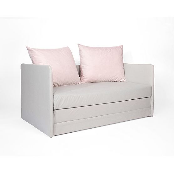 Convertible Sofa Jack - Light Grey / Powder Pink