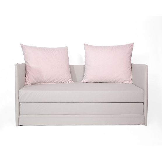 Convertible Sofa Jack - Light Grey / Powder Pink