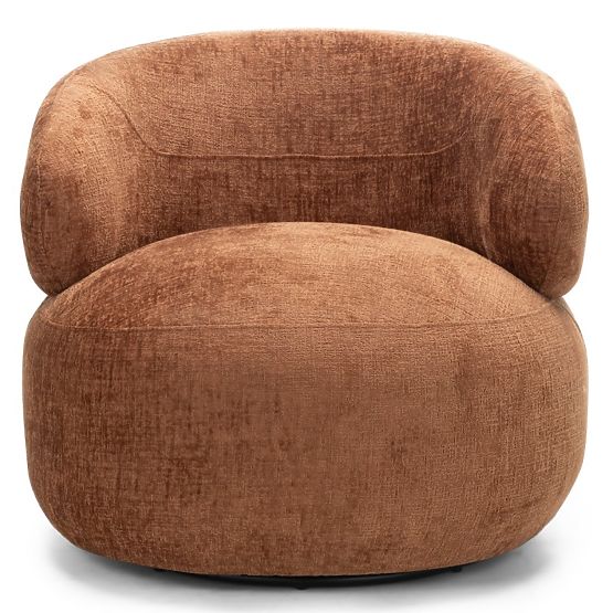 Rumble Swivel Chair Copper, Rounded Shape