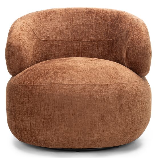 Rumble Swivel Chair Copper, Rounded Shape