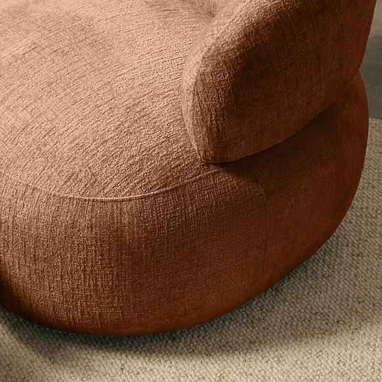 Rumble Swivel Chair Copper, Rounded Shape