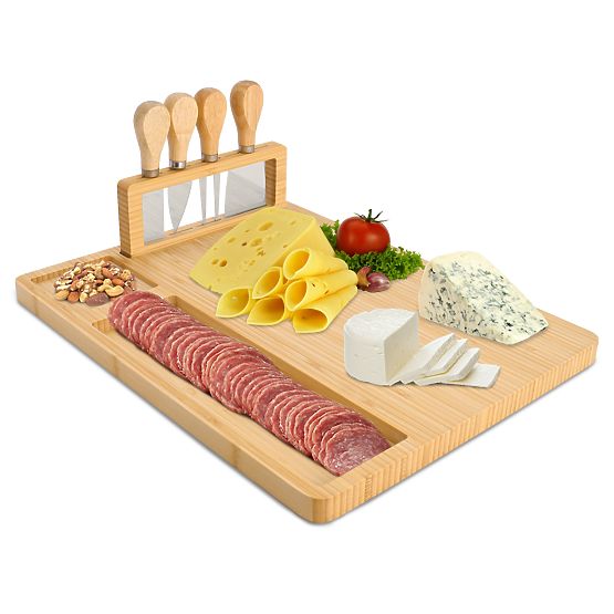 Salers Cheese and Snack Board with Cutlery