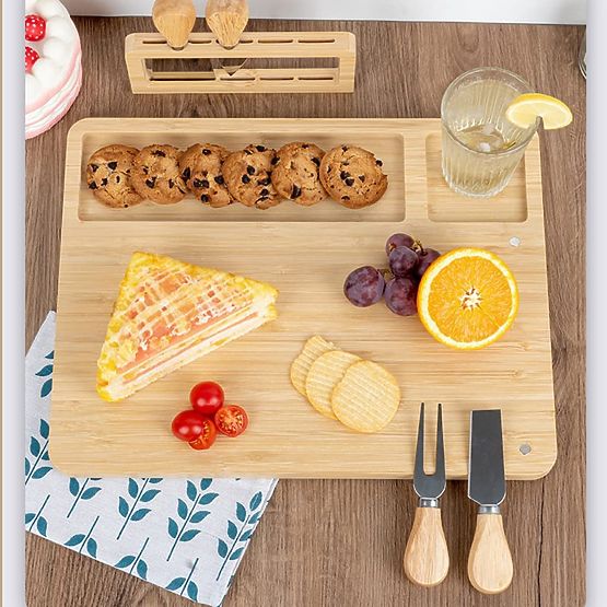 Salers Cheese and Snack Board with Cutlery