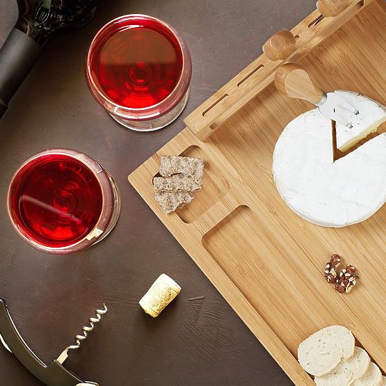 Salers Cheese and Snack Board with Cutlery