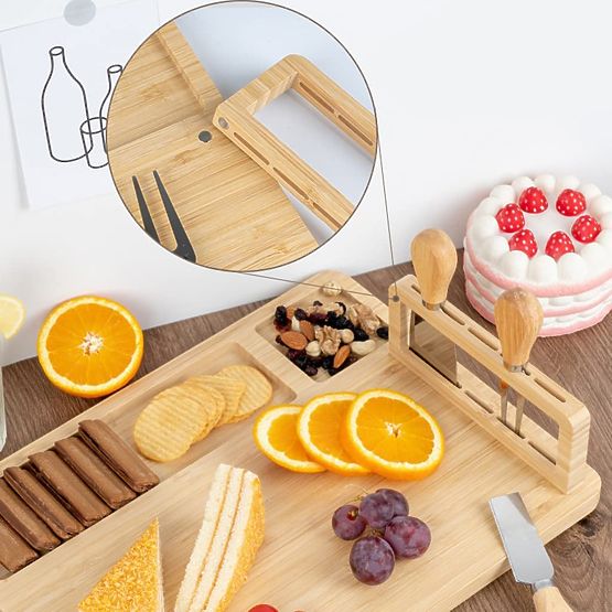 Salers Cheese and Snack Board with Cutlery