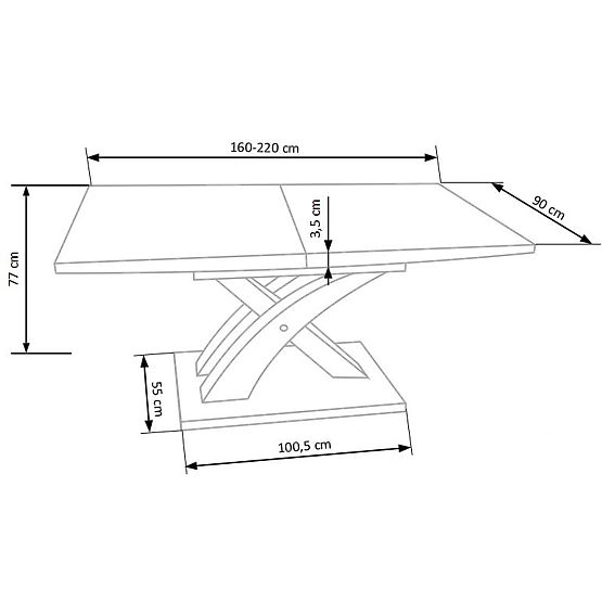 SANDOR extendable table golden oak (3p=1pc)