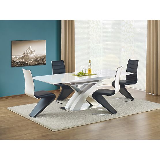 SANDOR extendable table white lacquered (3p=1pc)