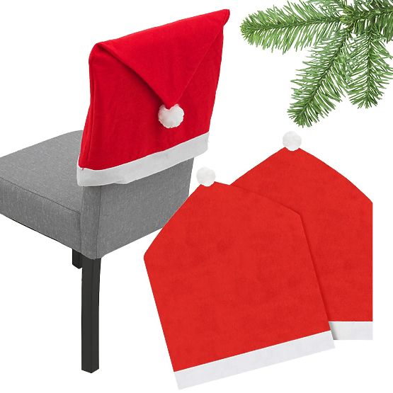 Santa Claus Hat Chair Covers 6 pcs