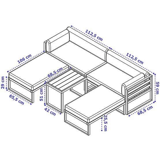 SANTO White Garden Furniture Set