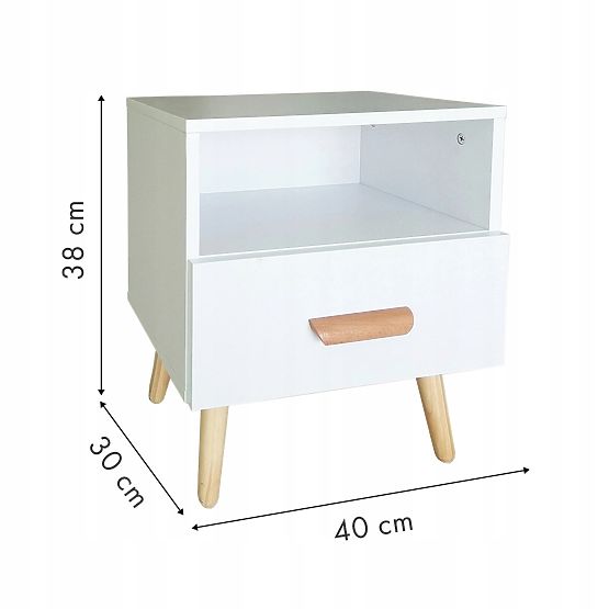 SCANDI bedside table with drawer