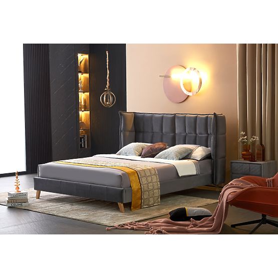 SCANDINO Bed 160, Gray (2p=1pc)