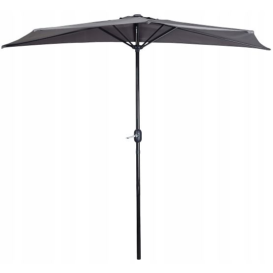 Semi-circular parasol for the terrace - grey