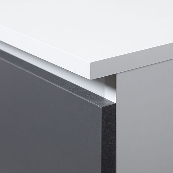 SET CLP B-17 CHEST OF DRAWERS + DESK PK WHITE / GRAY