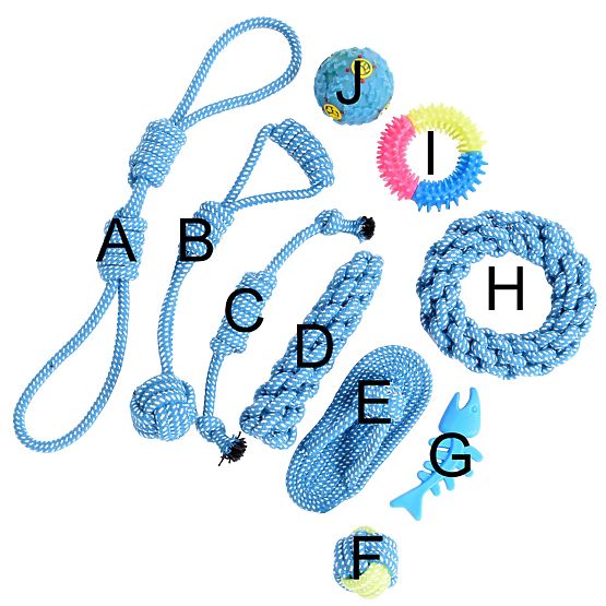 Set of 10 BALTO Dog Toys Tug Ropes