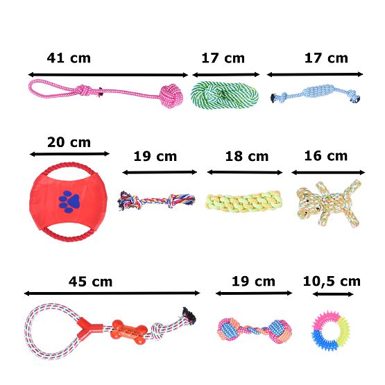 Set of 10 DYLAN Dog Toys Tug Ropes