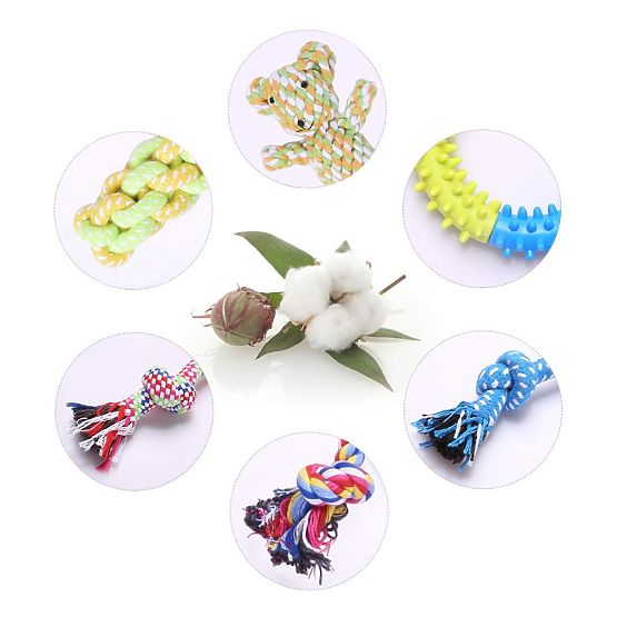 Set of 10 DYLAN Dog Toys Tug Ropes