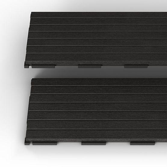 Set of 16 Ardena Composite Decking Boards in Dark Gray WPC Wood, Easy Installation