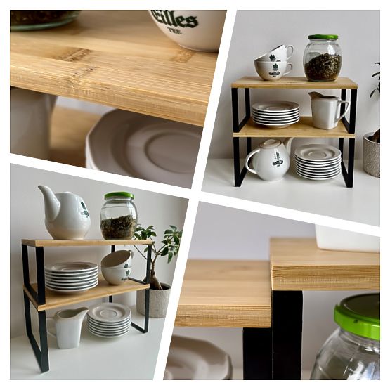 Set of 2 Bamboo Shelves GINGER