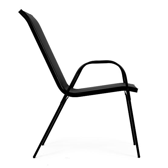 Set of 2 Garden Chairs for Terrace Balcony Black