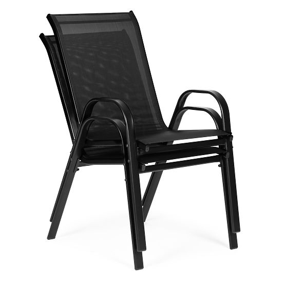 Set of 2 Garden Chairs for Terrace Balcony Black