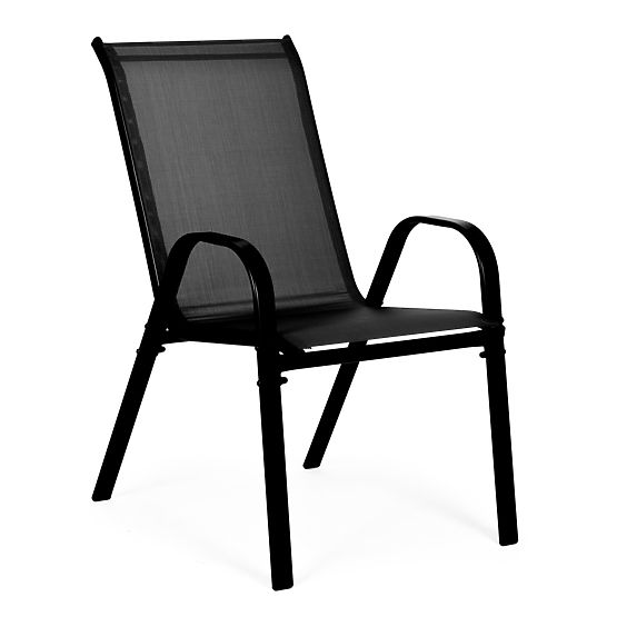 Set of 2 Garden Chairs for Terrace Balcony Black