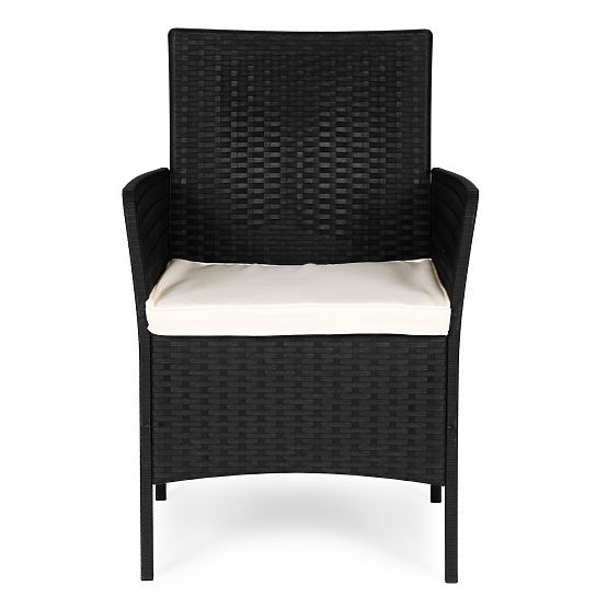 Set of 2 Garden Chairs with Cushion, Balcony, Terrace, Garden Chair Set Black MultiGarden