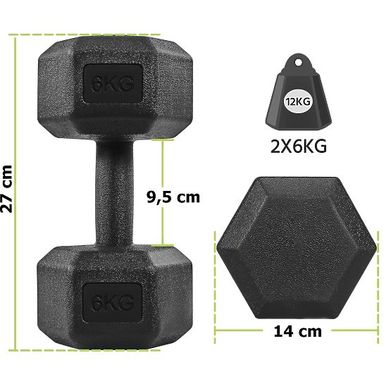 Set of 2 KRONOS Dumbbells 2x6 kg