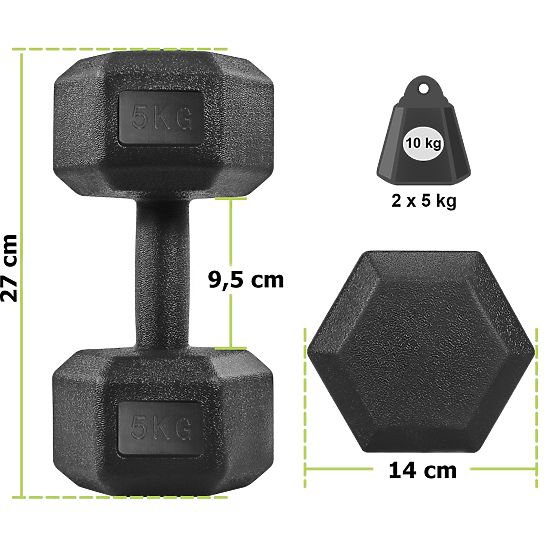 Set of 2 OLIMP Dumbbells 2x5 kg