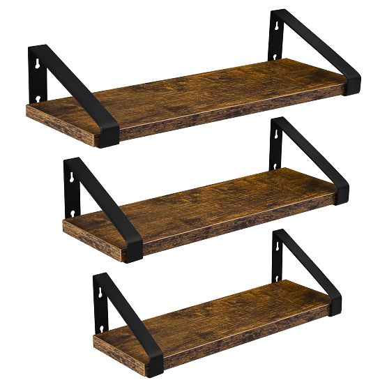 Set of 3 Loft Shelves SIRIN Black