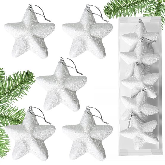 Set of 5 White Stars KL-21X21