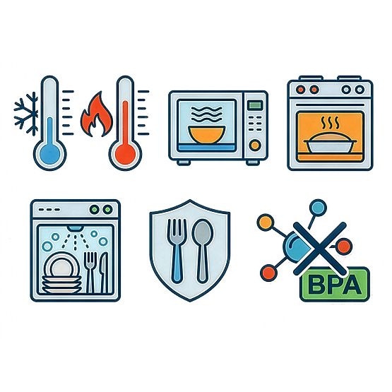 Set of 6 Glass Food Containers AMALFI