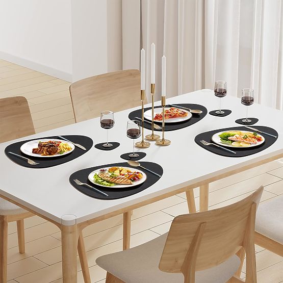 Set of 8 TRIVAL BLACK Table Mats
