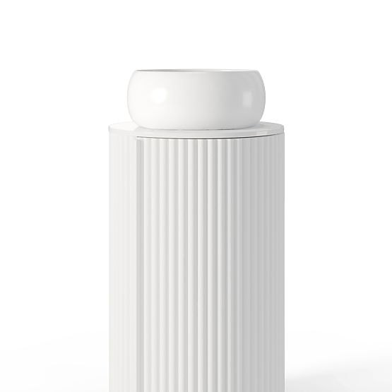 Set of Cabinet with Countertop and Sink La promessa 40 cm, Grooved, Rounded, White