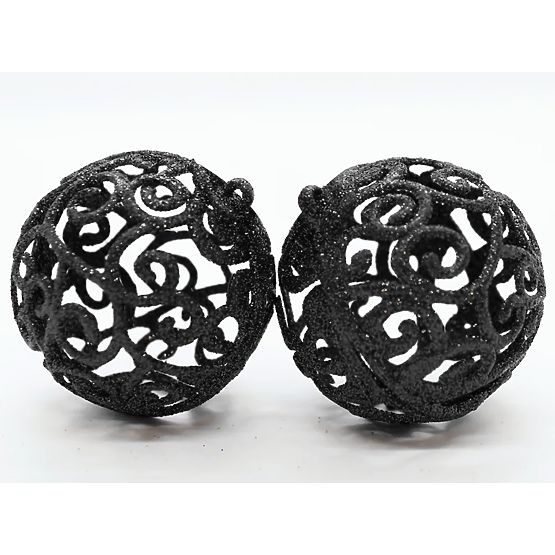 SET OF CHRISTMAS BALLS BLACK 6PCS KL-21X25