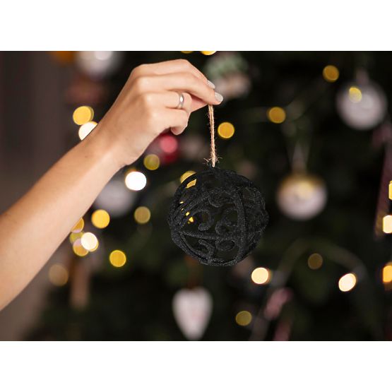 SET OF CHRISTMAS BALLS BLACK 6PCS KL-21X25