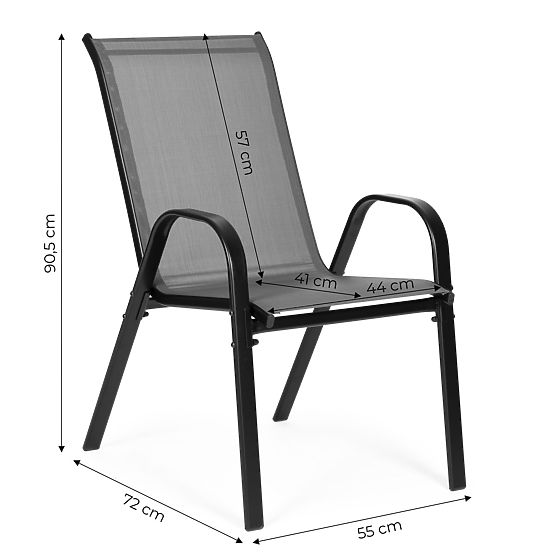 Set of Garden Chairs for Terrace Balcony Gray