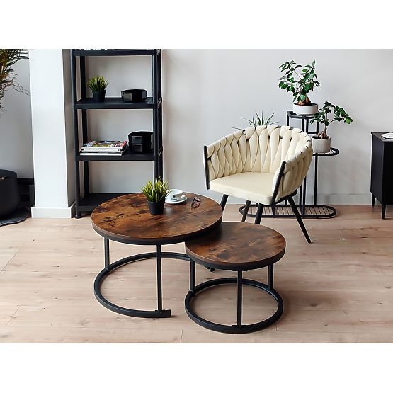Set of Two Galen Rustic Loft Tables