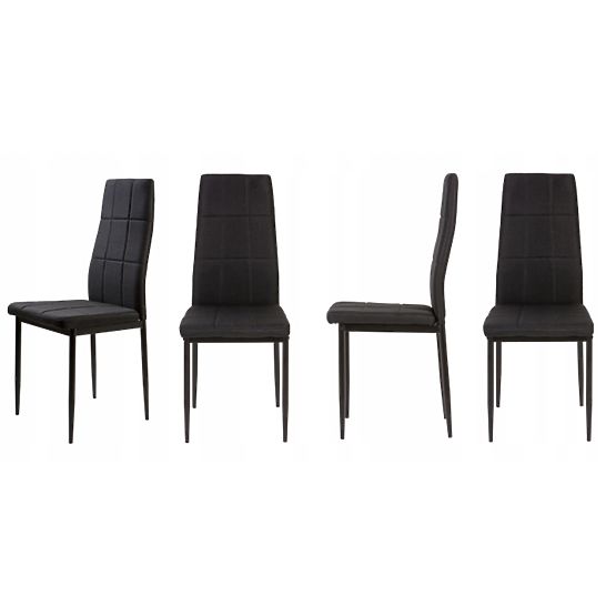 Set of Upholstered Chairs for Dining and Living Room 4pcs Black