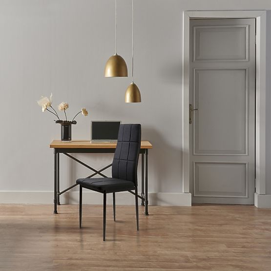 Set of Upholstered Chairs for Dining and Living Room 4pcs Black