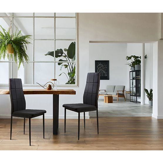 Set of Upholstered Chairs for Dining and Living Room 4pcs Black