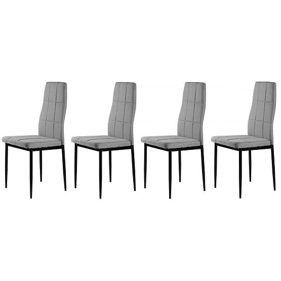 Set of Upholstered Chairs for Dining and Living Room 4pcs Grey