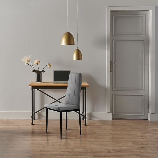 Set of Upholstered Chairs for Dining and Living Room 4pcs Grey